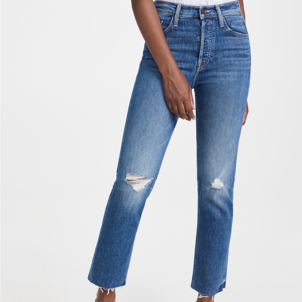 NWT Size 23 Mother Tomcat Ankle Fray Jeans